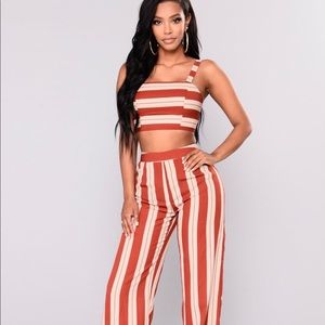 Rust striped 2 piece set